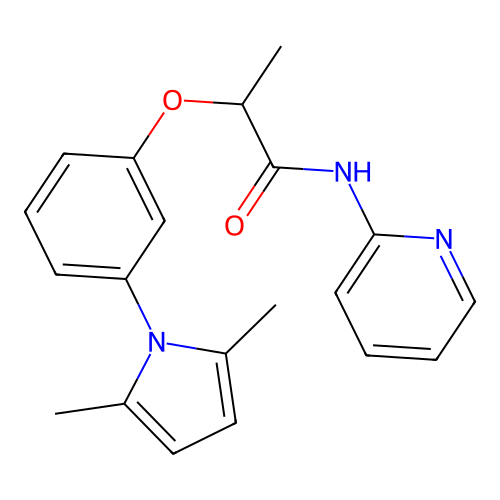 Propionamide, 2-(m-(2,5-dimethyl-1-pyrrolyl)phenoxy)-N-pyridyl- structure