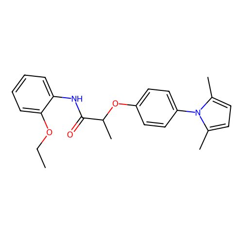 Propanamide, 2-(4-(2,5-dimethyl-1H-pyrrol-1-yl)phenoxy)-N-(ethoxyphenyl)- structure