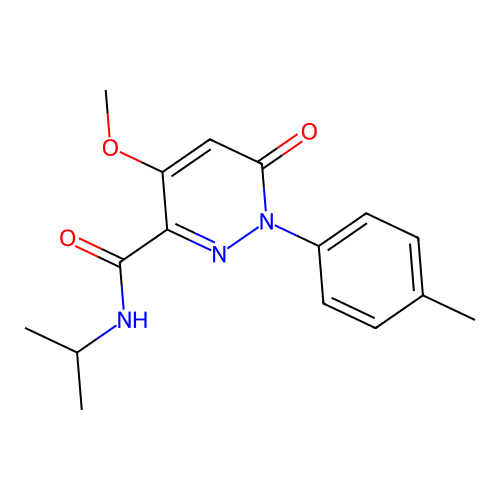 4-methoxy-1-(4-methylphenyl)-6-oxo-N-propan-2-ylpyridazine-3-carboxamide structure