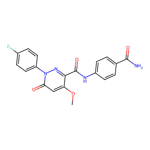 N-(4-carbamoylphenyl)-1-(4-fluorophenyl)-4-methoxy-6-oxo-1,6-dihydropyridazine-3-carboxamide structure