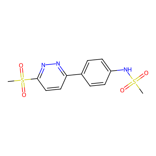 N-[4-(6-methylsulfonylpyridazin-3-yl)phenyl]methanesulfonamide structure