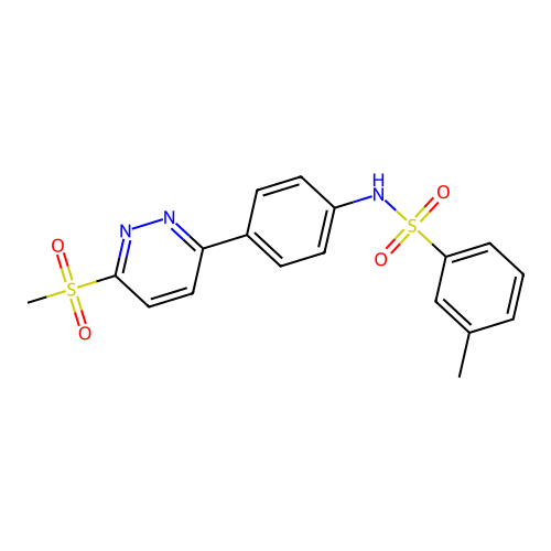 3-methyl-N-[4-(6-methylsulfonylpyridazin-3-yl)phenyl]benzenesulfonamide structure