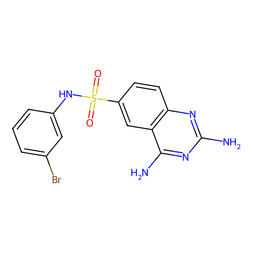 2,4-Diamino-quinazoline-6-sulfonic acid (3-bromo-phenyl)-amide structure