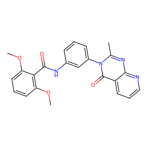 2,6-dimethoxy-N-[3-(2-methyl-4-oxopyrido[2,3-d]pyrimidin-3-yl)phenyl]benzamide structure