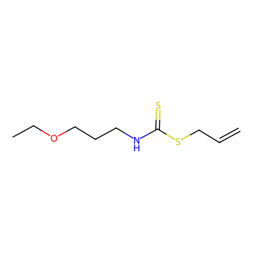 Prop-2-en-1-yl hydrogen (3-ethoxypropyl)carbonodithioimidate structure