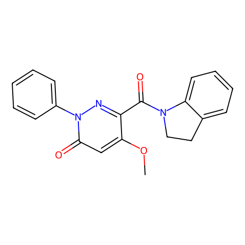6-(indoline-1-carbonyl)-5-methoxy-2-phenylpyridazin-3(2H)-one structure