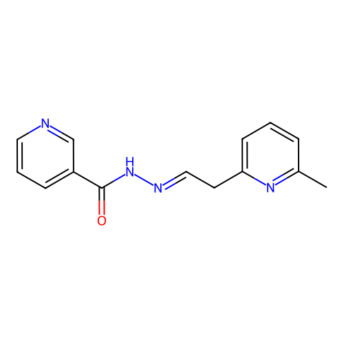 Nicotinic acid, (1-(6-methyl-2-pyridyl)ethylidene)hydrazide structure