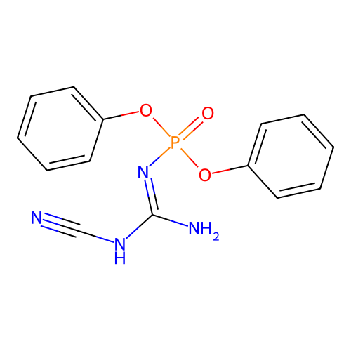 1-cyano-2-diphenoxyphosphorylguanidine structure