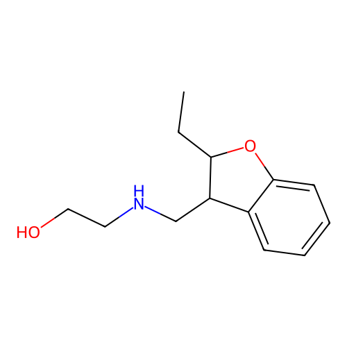 Ethanol, 2-(((2,3-dihydro-2-ethyl-3-benzofuranyl)methyl)amino)- structure
