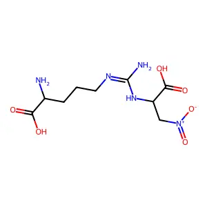 N(3)-(1-carboxy-2-nitroethyl)arginine structure