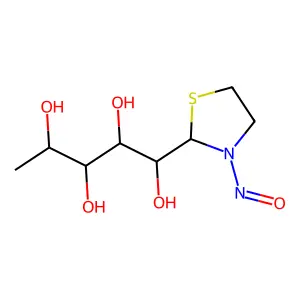 2-(1,2,3,4-Tetrahydroxypentyl)-N-nitrosothiazolidine structure