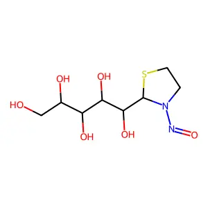 2-(1,2,3,4,5-Pentahydroxypentyl)-N-nitrosothiazolidine structure