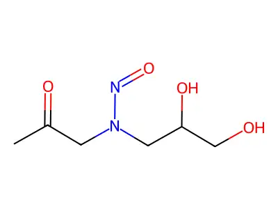Nitroso-2,3-dihydroxypropyl-2-oxopropylamine structure
