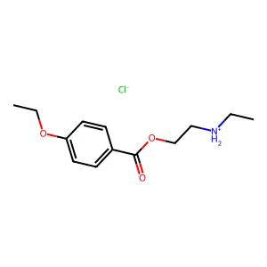 Benzoic acid, p-ethoxy-, 2-(ethylamino)ethyl ester, hydrochloride structure