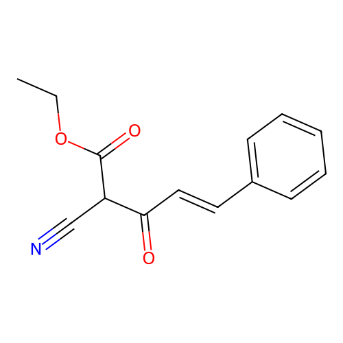 Ethyl 2-cyano-3-oxo-5-phenylpent-4-enoate structure