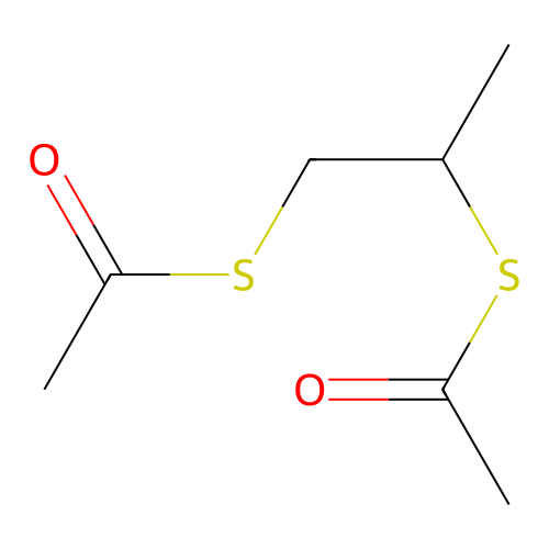 S,S'-propane-1,2-diyl diethanethioate structure