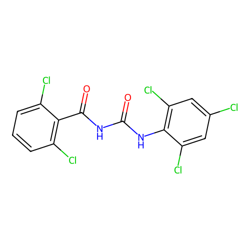 2,6-dichloro-N-[(2,4,6-trichlorophenyl)carbamoyl]benzamide structure
