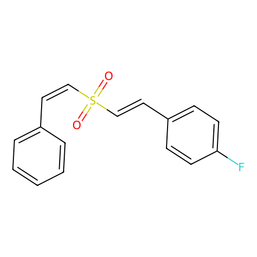 1-fluoro-4-[(E)-2-[(Z)-2-phenylethenyl]sulfonylethenyl]benzene structure