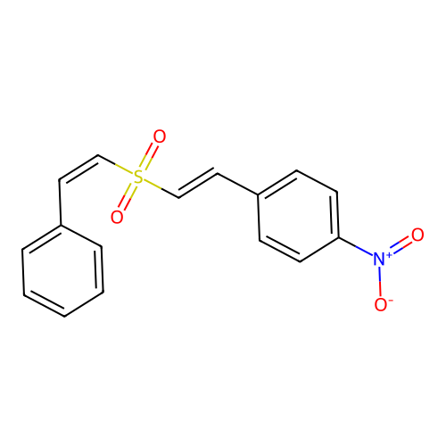 1-nitro-4-[(E)-2-[(Z)-2-phenylethenyl]sulfonylethenyl]benzene structure