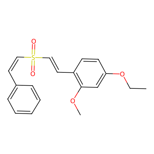 4-ethoxy-2-methoxy-1-[(E)-2-[(Z)-2-phenylethenyl]sulfonylethenyl]benzene structure