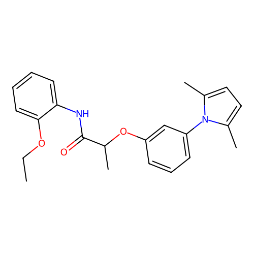 Propanamide, 2-(3-(2,5-dimethyl-1H-pyrrol-1-yl)phenoxy)-N-(ethoxyphenyl)- structure