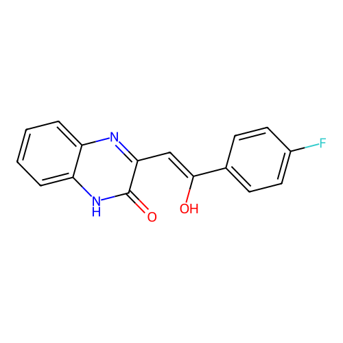 3-[2-(4-fluorophenyl)-2-hydroxyethenyl]-1H-quinoxalin-2-one structure