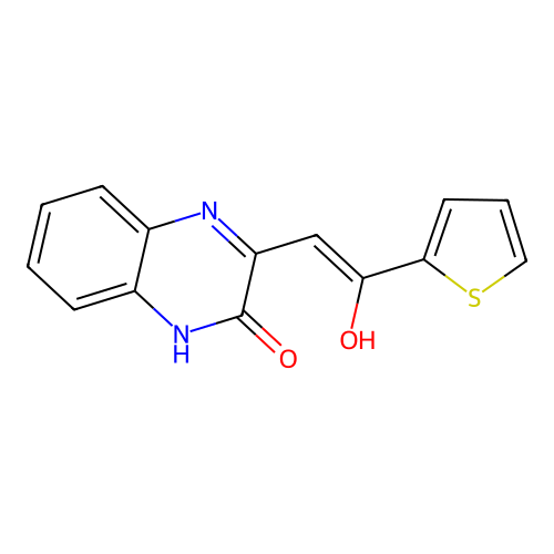 (3Z)-3-[2-Oxo-2-(thiophen-2-yl)ethylidene]-1,2,3,4-tetrahydroquinoxalin-2-one structure