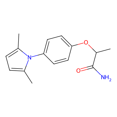 Propionamide, 2-(p-(2,5-dimethyl-1-pyrrolyl)phenoxy)- structure