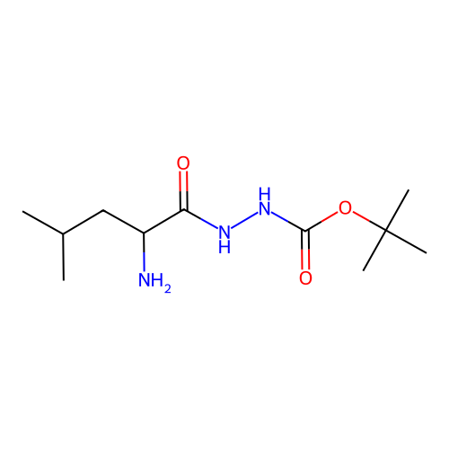 Tert-butyl N-[(2-amino-4-methyl-pentanoyl)amino]carbamate structure