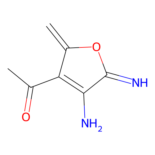 Ethanone, 1-(4-amino-2,5-dihydro-5-imino-2-methylene-3-furanyl)- structure