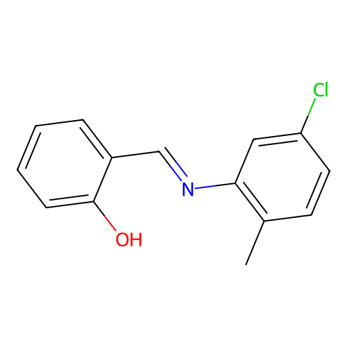 2-{(E)-[(5-chloro-2-methylphenyl)imino]methyl}phenol structure