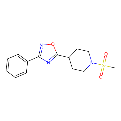 1-Methanesulfonyl-4-(3-phenyl-1,2,4-oxadiazol-5-yl)piperidine structure