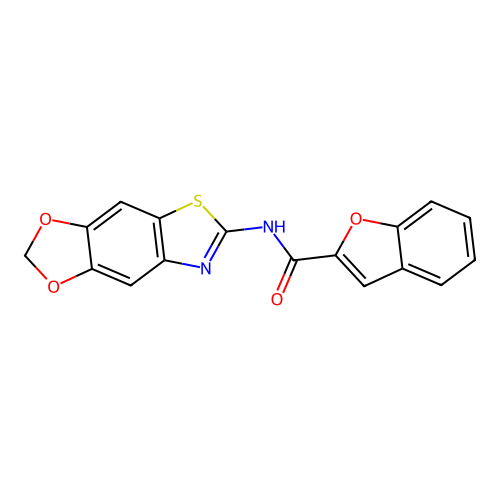 N-([1,3]dioxolo[4,5-f][1,3]benzothiazol-6-yl)-1-benzofuran-2-carboxamide structure