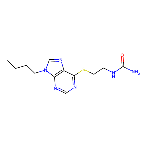 2-(9-Butylpurin-6-yl)sulfanylethylurea structure