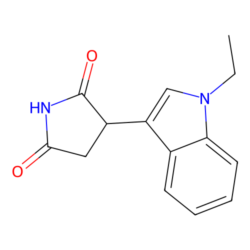 3-(1-ethyl-1H-indol-3-yl)pyrrolidine-2,5-dione structure