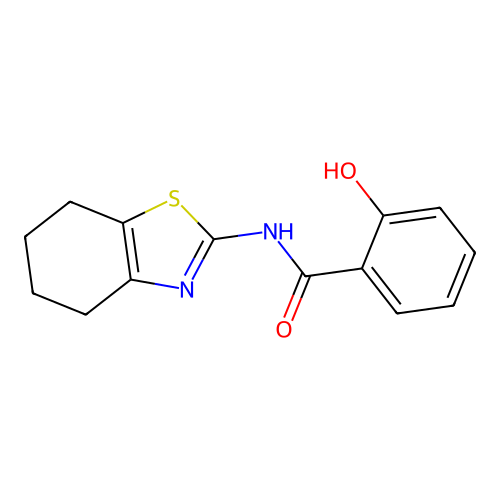 2-hydroxy-N-(4,5,6,7-tetrahydro-1,3-benzothiazol-2-yl)benzamide structure