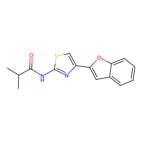 N-[4-(1-benzofuran-2-yl)-1,3-thiazol-2-yl]-2-methylpropanamide structure