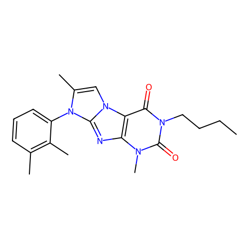 2-Butyl-6-(2,3-dimethylphenyl)-4,7-dimethylpurino[7,8-a]imidazole-1,3-dione structure