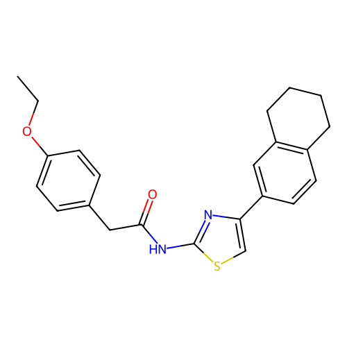 2-(4-ethoxyphenyl)-N-[4-(5,6,7,8-tetrahydronaphthalen-2-yl)-1,3-thiazol-2-yl]acetamide structure