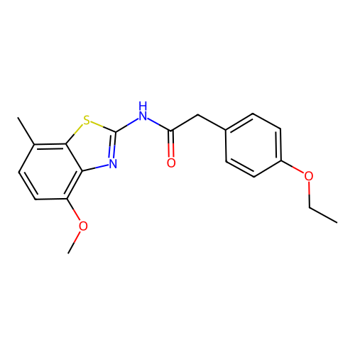 2-(4-ethoxyphenyl)-N-(4-methoxy-7-methyl-1,3-benzothiazol-2-yl)acetamide structure