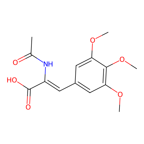 2-Acetamido-3-(3,4,5-trimethoxyphenyl)prop-2-enoic acid structure