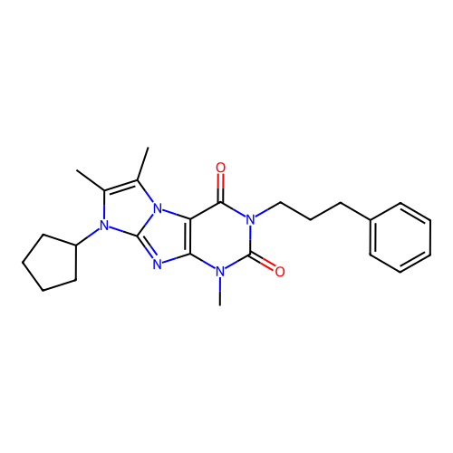 6-Cyclopentyl-4,7,8-trimethyl-2-(3-phenylpropyl)purino[7,8-a]imidazole-1,3-dione structure