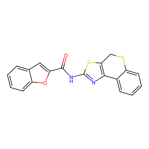 N-{4H-thiochromeno[4,3-d][1,3]thiazol-2-yl}-1-benzofuran-2-carboxamide structure