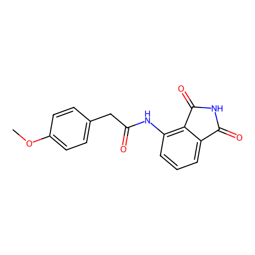 N-(1,3-dioxoisoindol-4-yl)-2-(4-methoxyphenyl)acetamide structure