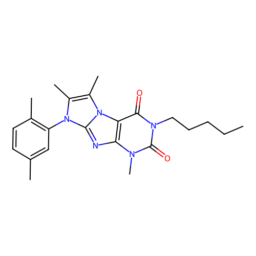6-(2,5-Dimethylphenyl)-4,7,8-trimethyl-2-pentylpurino[7,8-a]imidazole-1,3-dione structure