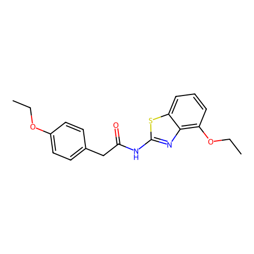 N-(4-ethoxy-1,3-benzothiazol-2-yl)-2-(4-ethoxyphenyl)acetamide structure