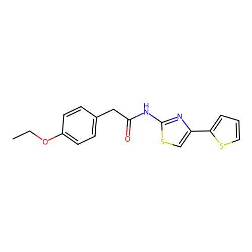 2-(4-ethoxyphenyl)-N-(4-(thiophen-2-yl)thiazol-2-yl)acetamide structure