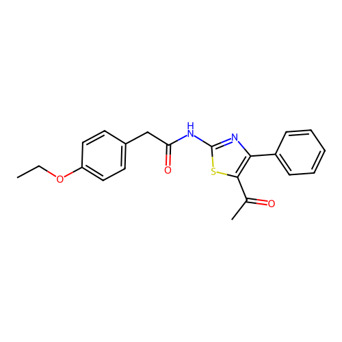 N-(5-acetyl-4-phenyl-1,3-thiazol-2-yl)-2-(4-ethoxyphenyl)acetamide structure