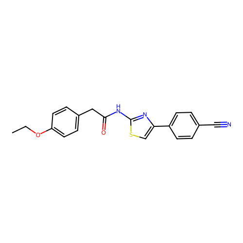 N-[4-(4-cyanophenyl)-1,3-thiazol-2-yl]-2-(4-ethoxyphenyl)acetamide structure
