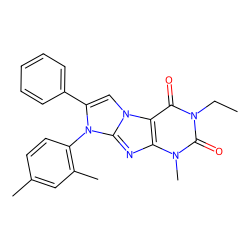 6-(2,4-Dimethylphenyl)-2-ethyl-4-methyl-7-phenylpurino[7,8-a]imidazole-1,3-dione structure